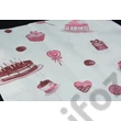 Kép 2/2 - Cukrászati finom csomagolópapír pink  barna sütemény mintával 60x80 cm