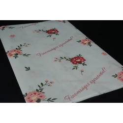 Cukrászati finom csomagolópapír 60x80 cm virág mintával
