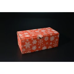 Karácsonyi süteményes doboz ablakos egybenfedeles 10x20x8 cm