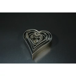 Szív süteménykiszúró forma 6 db