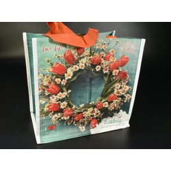 Ökotáska bevásárló virág koszorú 30x29x18cm