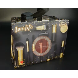 Ökotáska Luxury Beauty fekete arany prémium bevásárló táska 30x24x14 cm