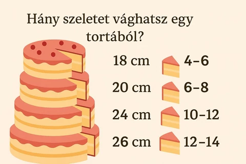Hány szeletet vághatsz egy tortából? – Méret szerinti útmutató - Tudd meg 1 percben