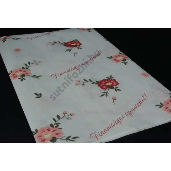 Cukrászati finom csomagolópapír 60x80 cm virág mintával