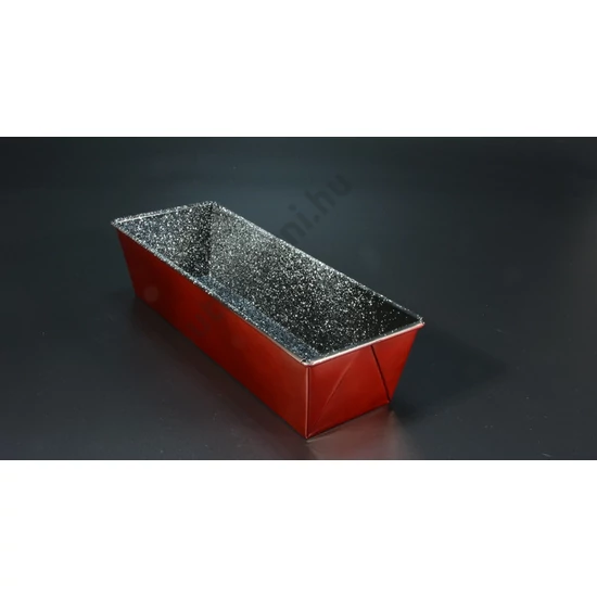 Piros tapadásmentes hosszúkás püspökkenyér és kenyér sütőforma 30 cm