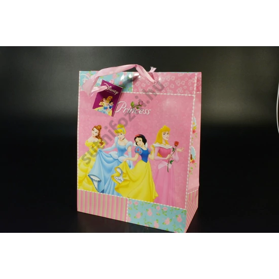 Disney Hercegnők papírtáska 26x32x13  cm kísérő kártyával