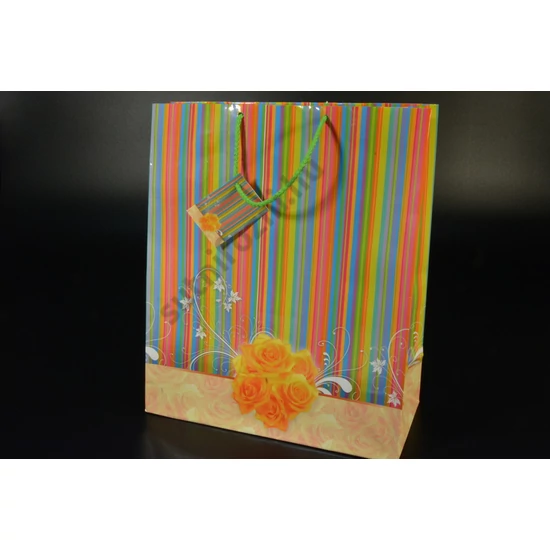 Ajándék  papírtáska 27x32x13  cm kísérő kártyával