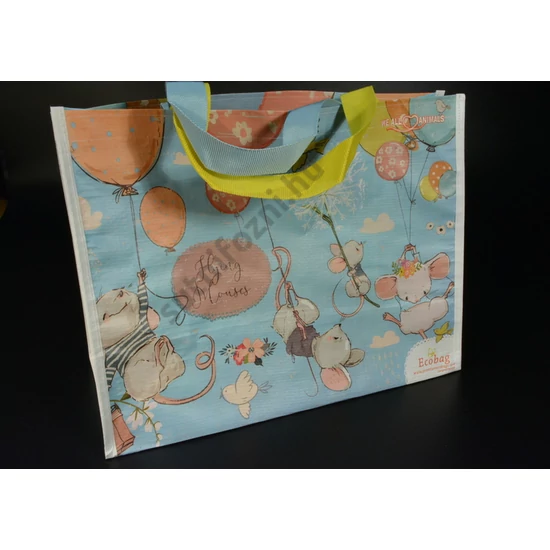 Ökotáska bevásárló táska vidám egerekkel 39x29x17 cm