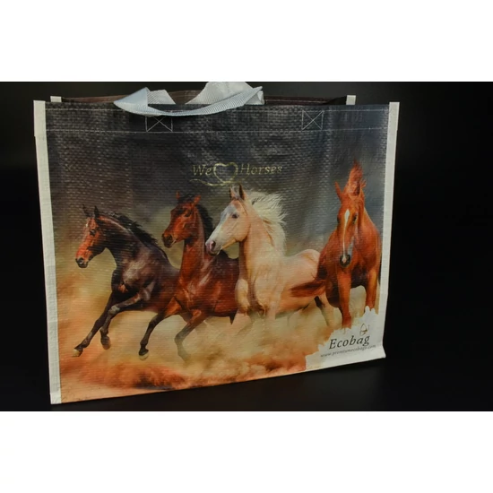 Ökotáska bevásárló táska lovakkal 38x30x17 cm